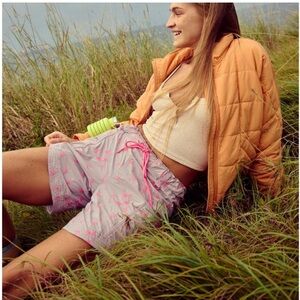 FP Movement by Free People In The Wild Long Pink/Gray Shorts! NWT